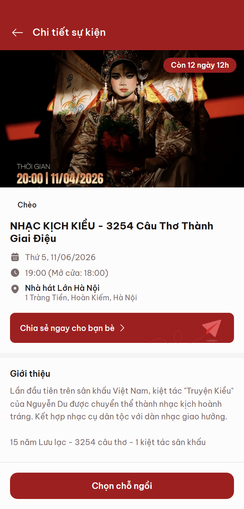 Chọn chỗ ngồi