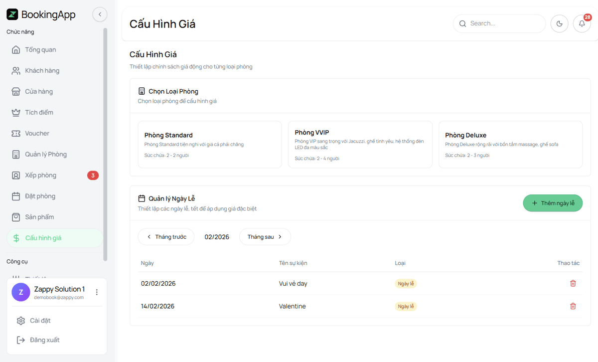 Cấu hình giá