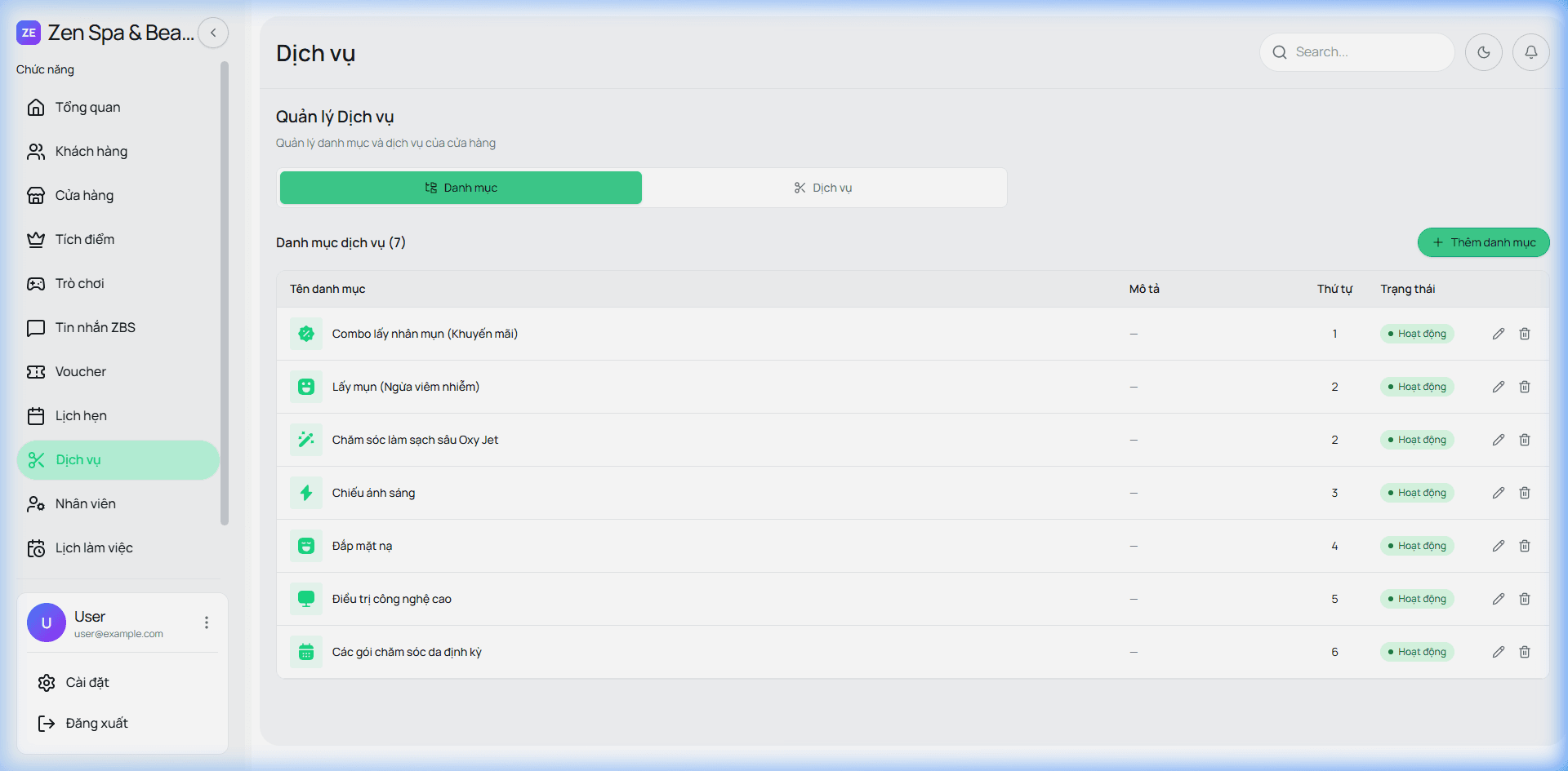 Chi tiết dịch vụ